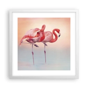 Affiche dans un cadre blanc - Poster - Dans les couleurs du soleil couchant - 40x40 cm