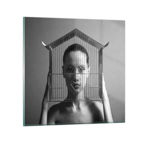 Impression sur verre - Image sur verre - Portrait un peu surréaliste - 70x70 cm