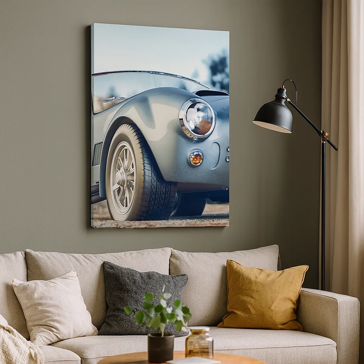 Impression sur toile - Image sur toile - Voiture décapotable classique dans un cadre pittoresque - 50x70cm - Ce qui compte c'est le style - Décoration murale moderne pour le salon et la chambre ARTTOR