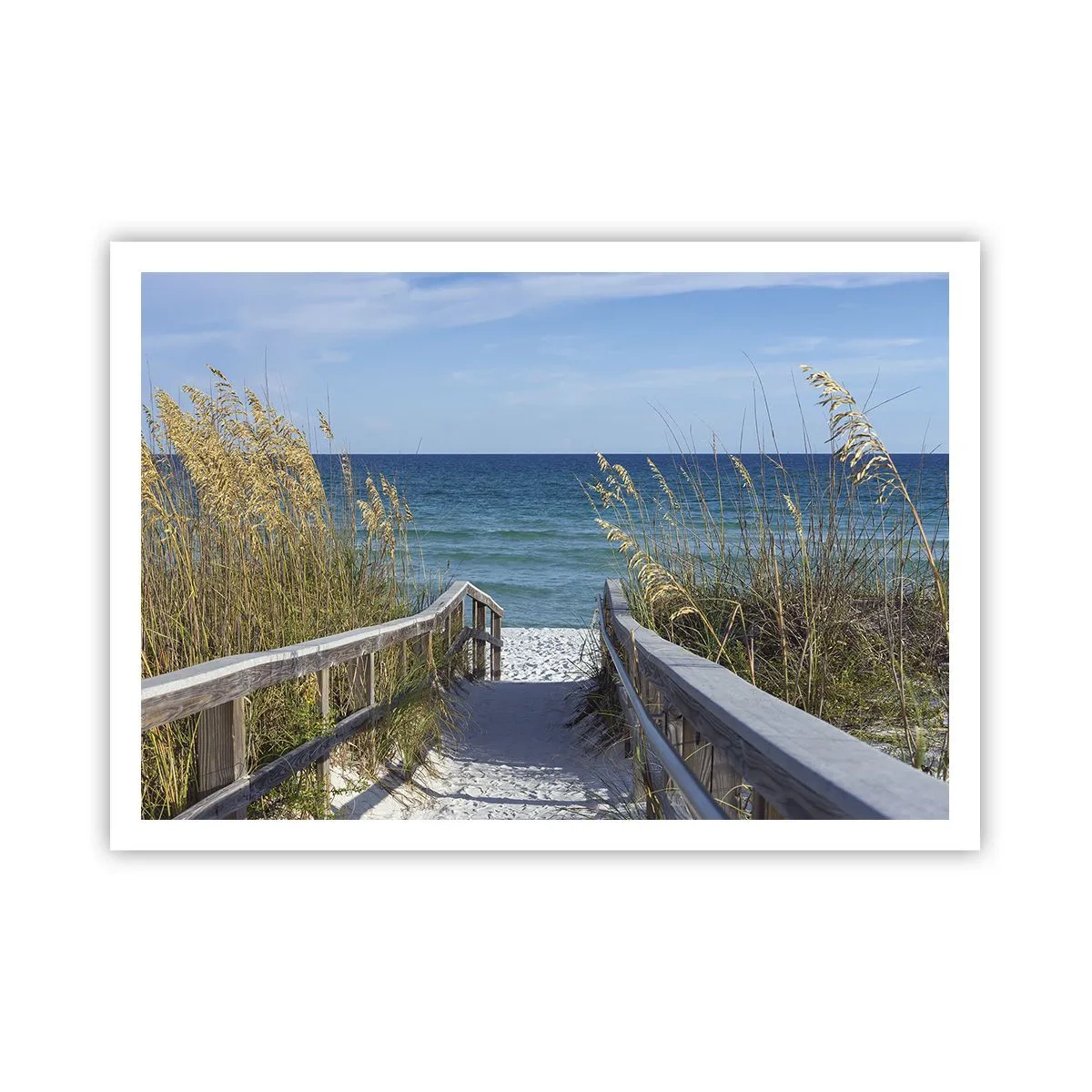 Affiche - Poster - Chemin vers la plage avec vue sur la mer - 100x70cm - Au soleil, sous le vent - Décoration murale moderne pour le salon et la chambre ARTTOR