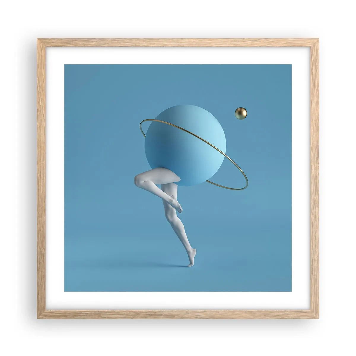 Affiche dans un chêne clair - Poster - Et les planètes deviennent folles - 50x50 cm