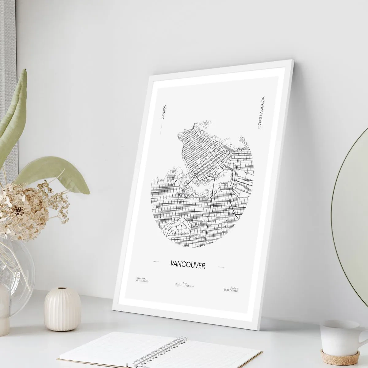 Affiche dans un cadre blanc - Poster - Anatomie de Vancouver - 30x40 cm