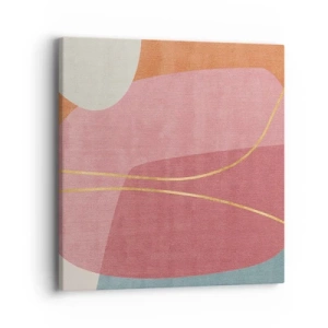 Impression sur toile - Image sur toile - Composition pastel au fil d'or - 40x40 cm