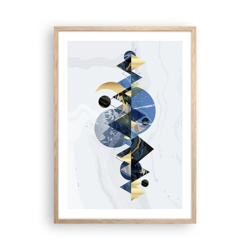 Affiche dans un chêne clair - Poster - Paysage géométrique - 50x70 cm