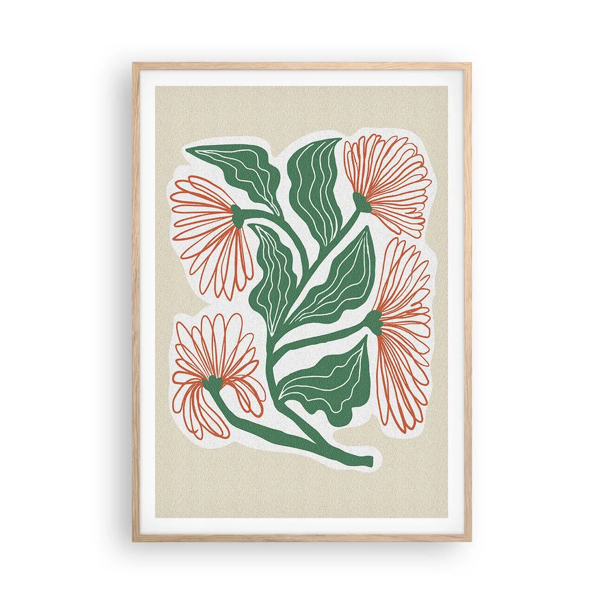 Affiche dans un chêne clair - Poster - Folk et moderne - 70x100 cm