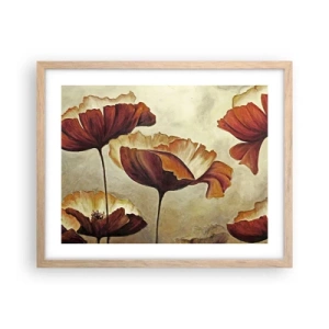 Affiche dans un chêne clair - Poster - À la lisière des champs - 50x40 cm