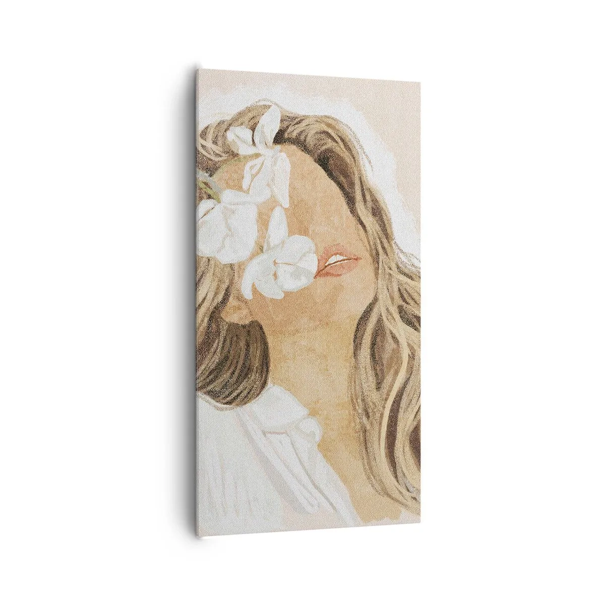 Impression sur toile - Image sur toile - Ravie parmi les fleurs - 65x120 cm