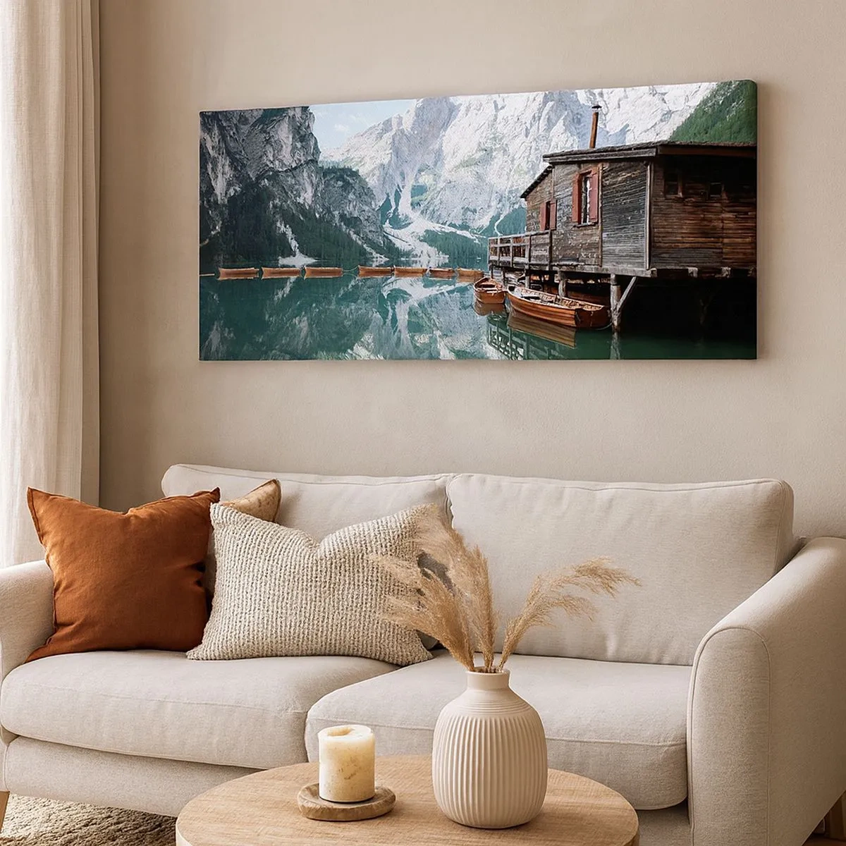 Impression sur toile - Image sur toile - Un matin cristallin en montagne - 100x40 cm