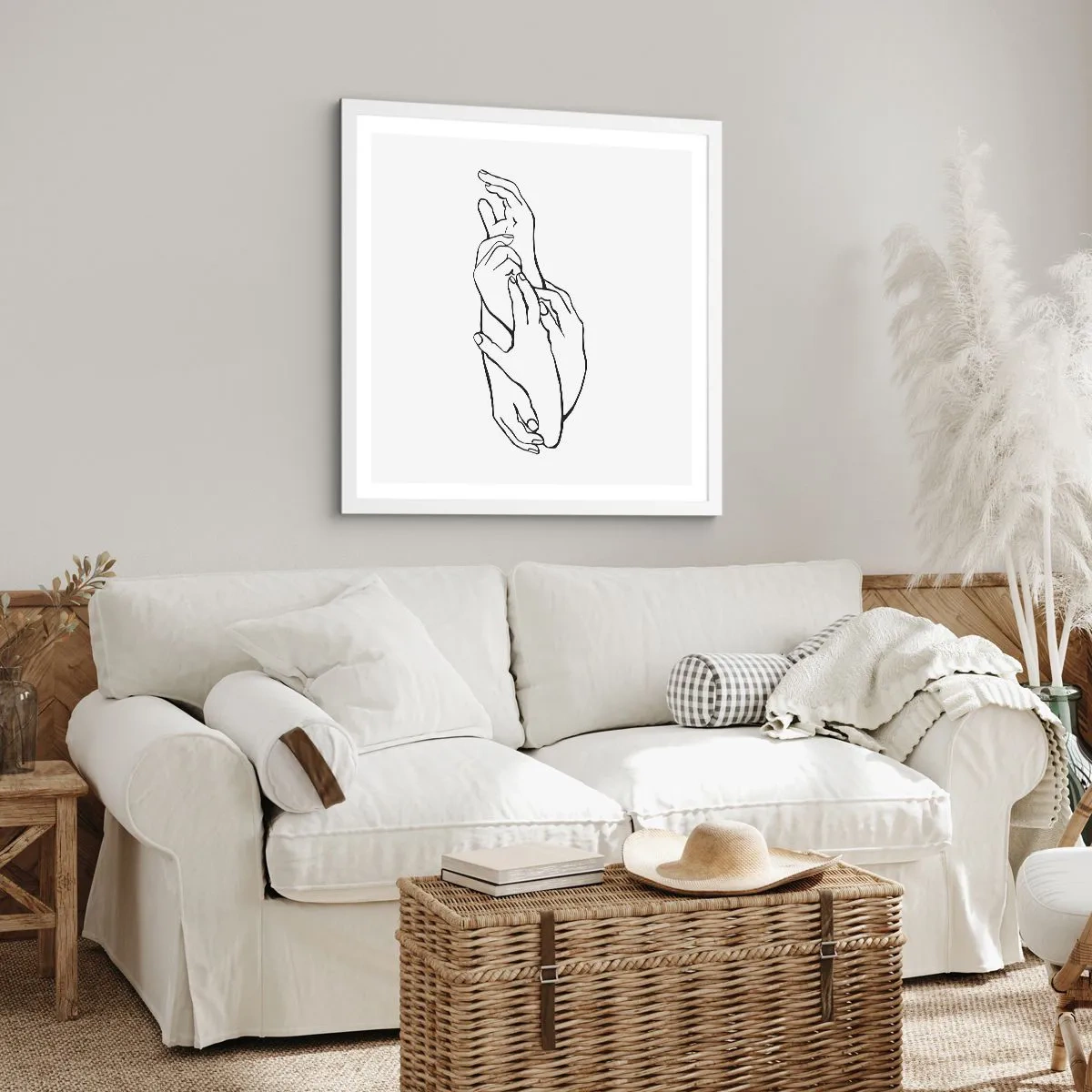 Affiche dans un cadre blanc - Poster - Bon contact - 40x40 cm