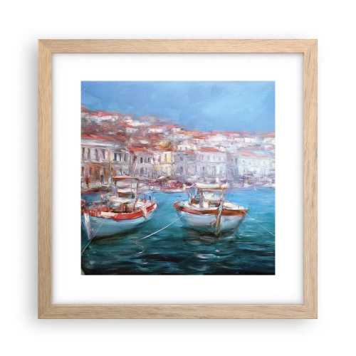 Affiche dans un chêne clair - Poster - Baie italienne - 30x30 cm