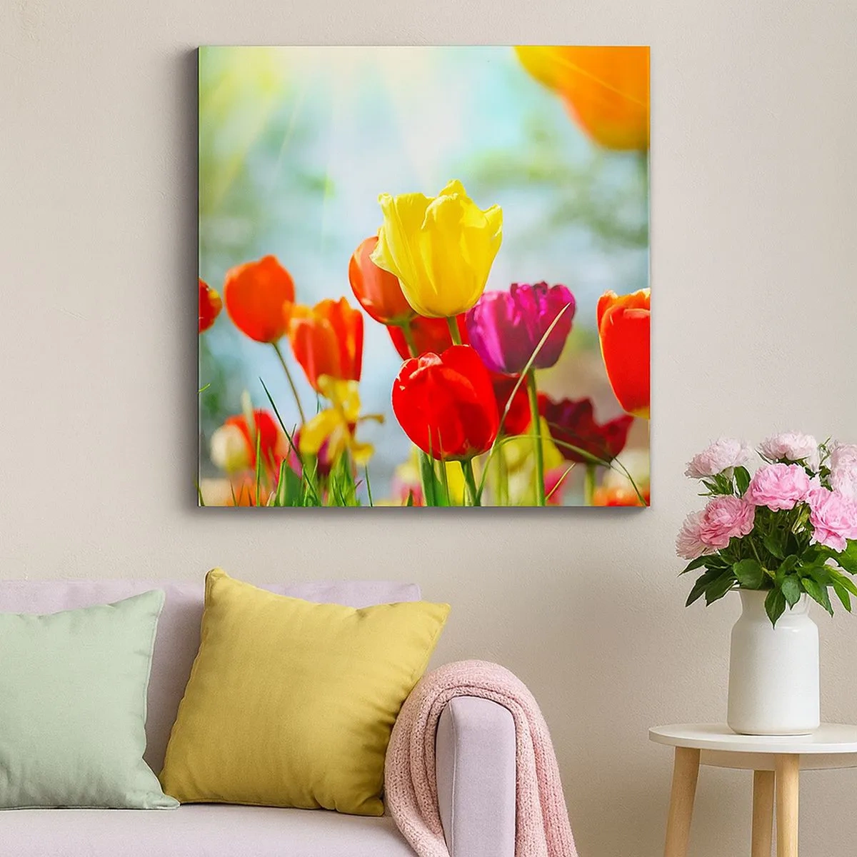 Impression sur toile - Image sur toile - Toutes les couleurs du soleil - 30x30 cm