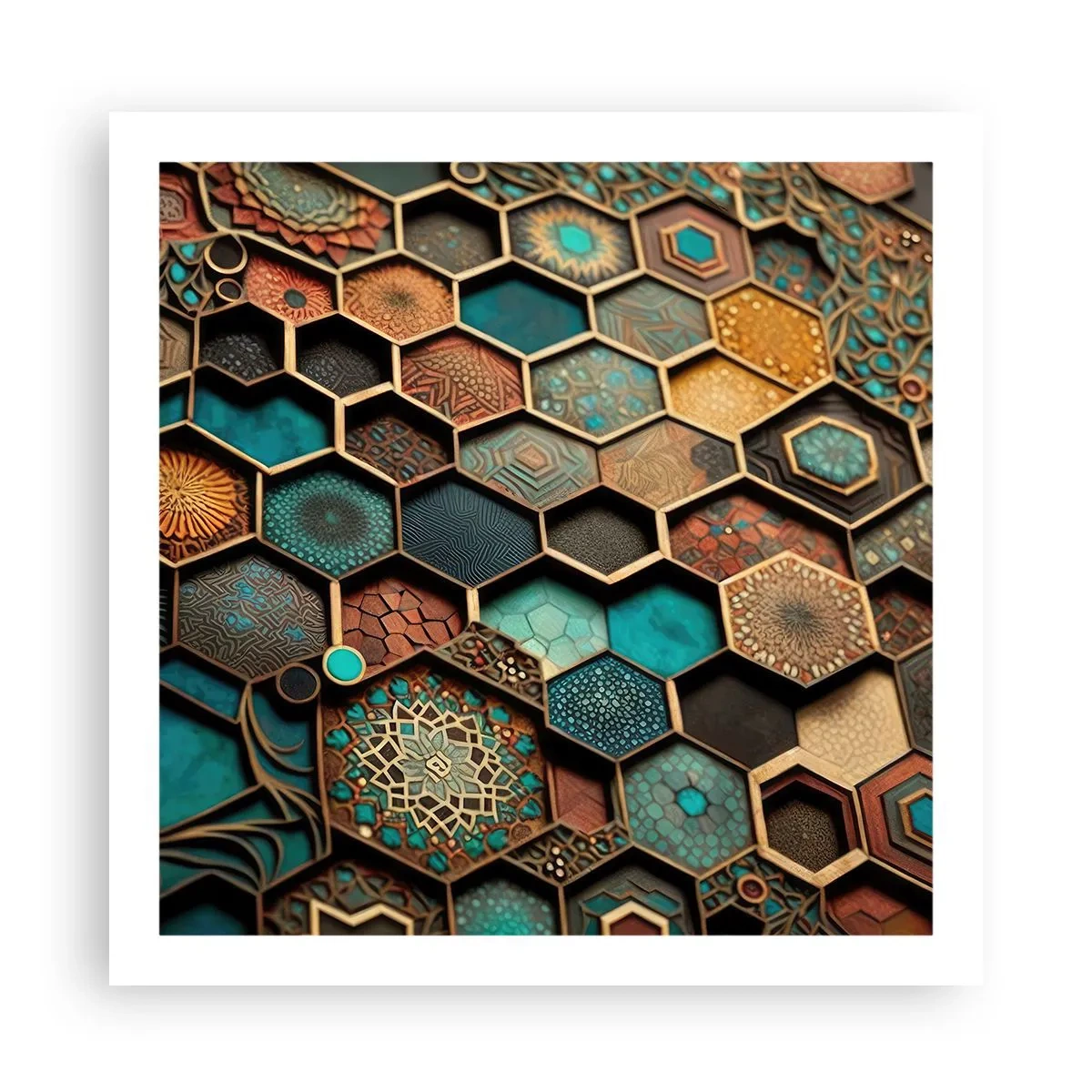 Affiche - Poster - Ornements arabes – variation - 60x60 cm
