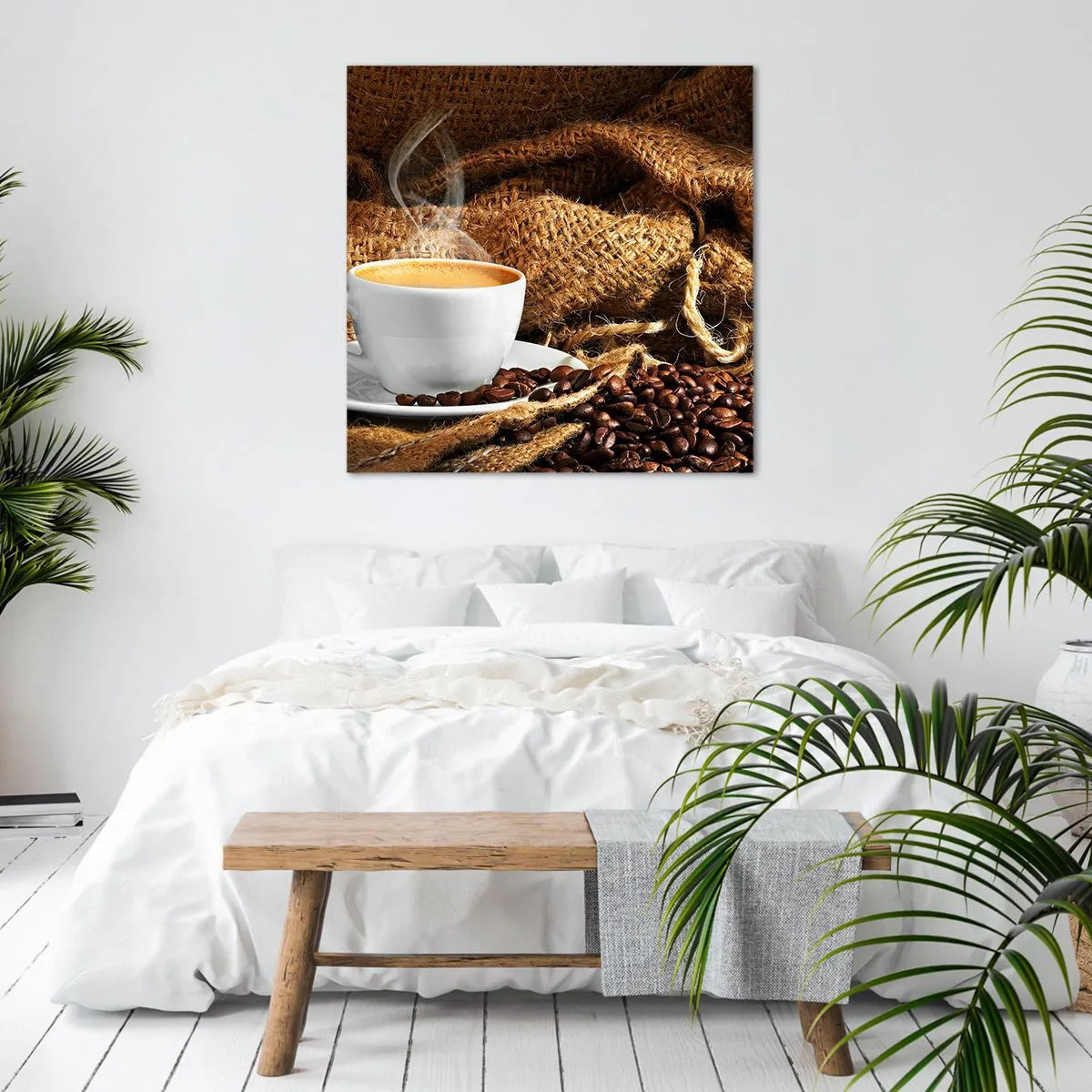 Impression sur toile - Image sur toile - L'odeur du moka et la densité du miel liquide - 50x50 cm