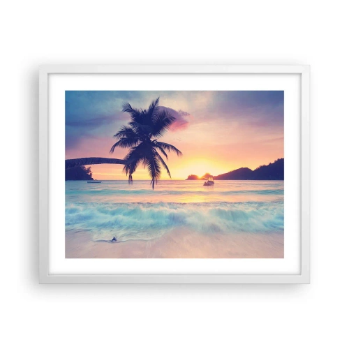 Affiche dans un cadre blanc - Poster - Une soirée à la baie - 50x40 cm