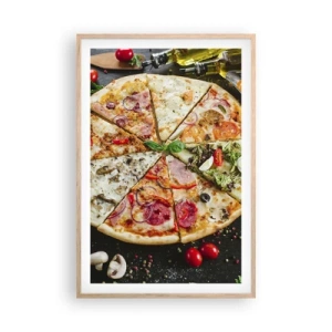 Affiche dans un chêne clair - Poster - Une gamme de saveurs - 61x91 cm