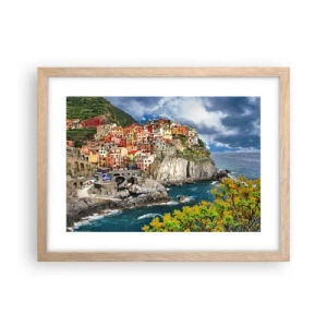 Affiche dans un chêne clair - Poster - Un groupe embrassant les rochers - 40x30 cm