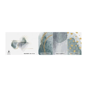 Échantillon De Papier Peint Standard Eco - À propos de la relation entre le gris et l'or - Abstraction, Morceau, Formes intéressantes - 100x30 cm
