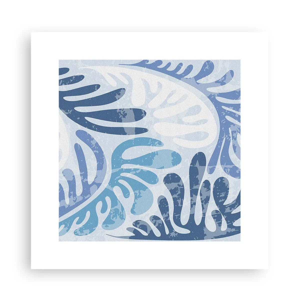Affiche - Poster - Fougères bleues - 30x30 cm
