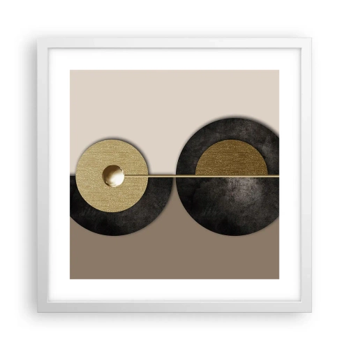 Affiche dans un cadre blanc - Poster - Variations autour du cercle - 40x40 cm