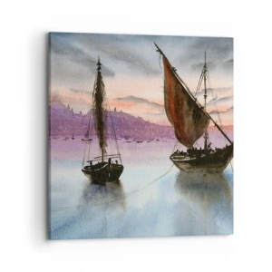 Impression sur toile - Image sur toile - Soirée au port - 70x70 cm