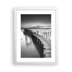 Affiche dans un cadre blanc - Poster - La paix d'un rivage oublié - 30x40 cm