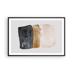 Affiche dans un cadre noir - Poster - Composition de couleurs de la terre - 91x61 cm