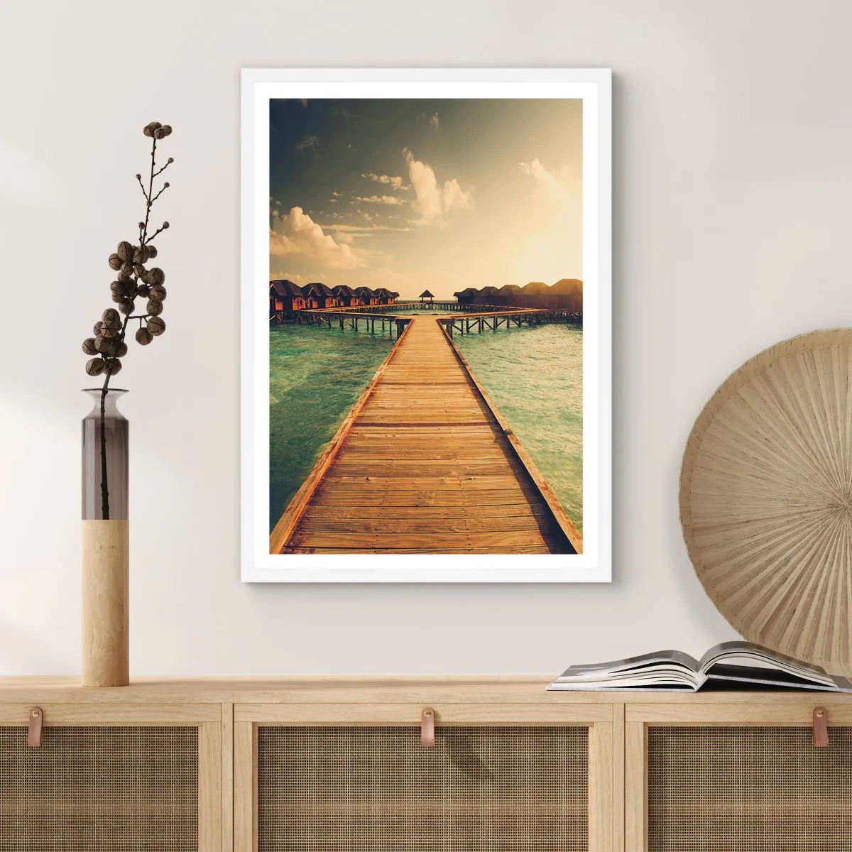 Affiche dans un cadre blanc - Poster - Invitation chaleureuse - 30x40 cm