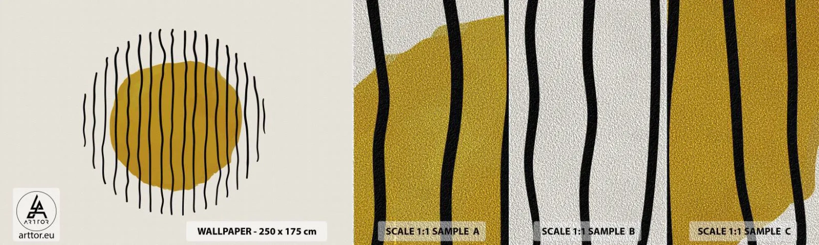 Échantillon de Papier Peint Premium Sand - Abstraction tremblante de chaleur - Abstraction, Morceau, Minimalisme - 100x30 cm