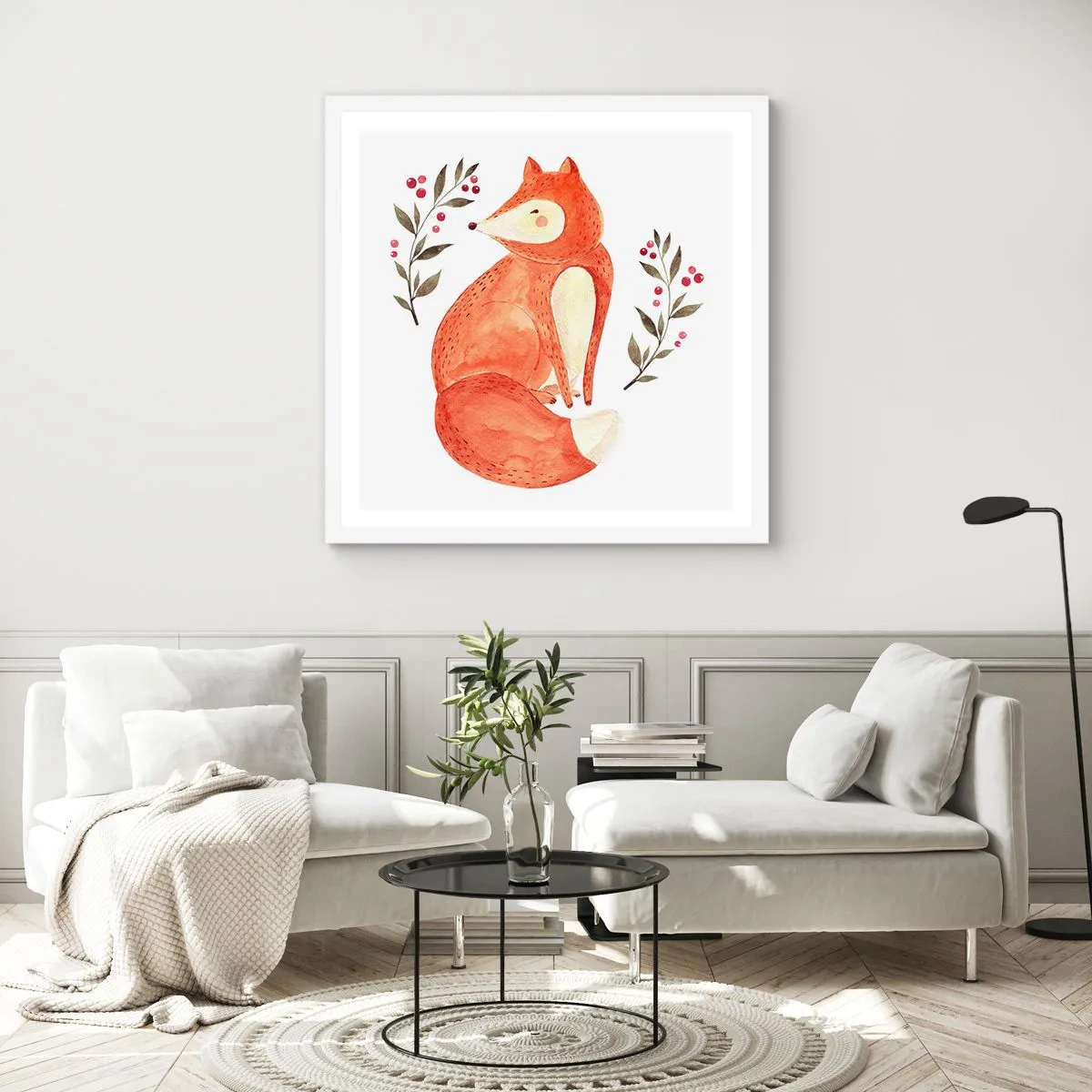 Affiche dans un cadre blanc - Poster - Petit rouquin - 40x40 cm