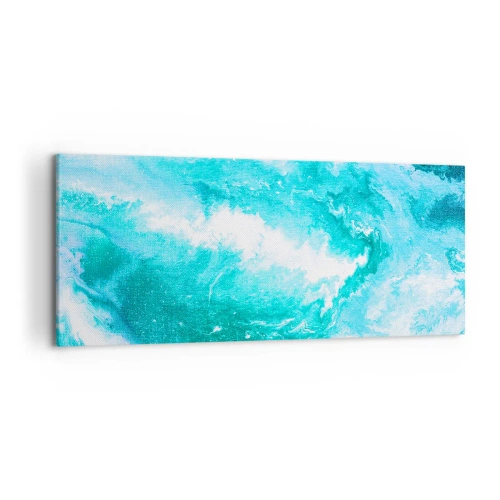 Impression sur toile - Image sur toile - Tourbillon abstrait dans les tons de bleu - 120x50cm - Au coeur de l'élément - Décoration murale moderne pour le salon et la chambre ARTTOR