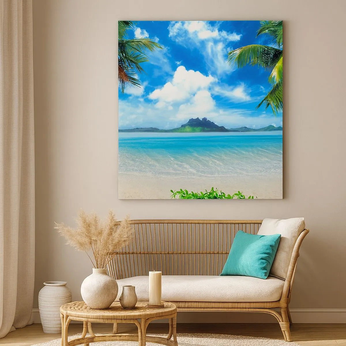 Impression sur toile - Image sur toile - L'azur des tropiques - 30x30 cm