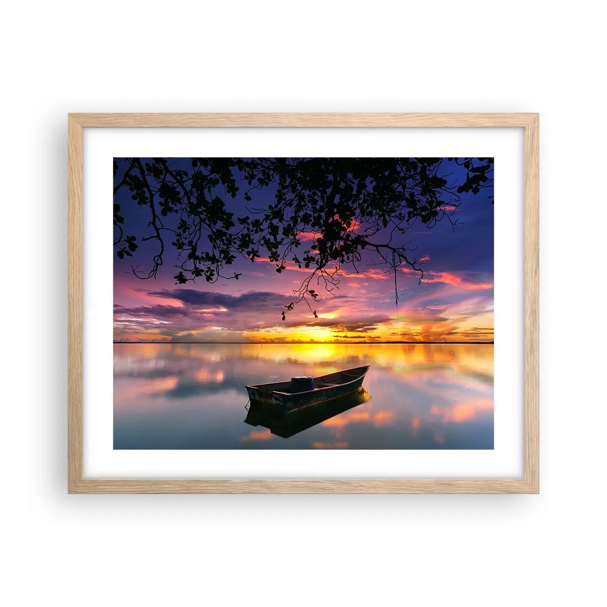 Affiche dans un chêne clair - Poster - "Tu sembles suspendu au milieu du ciel..." - 50x40 cm