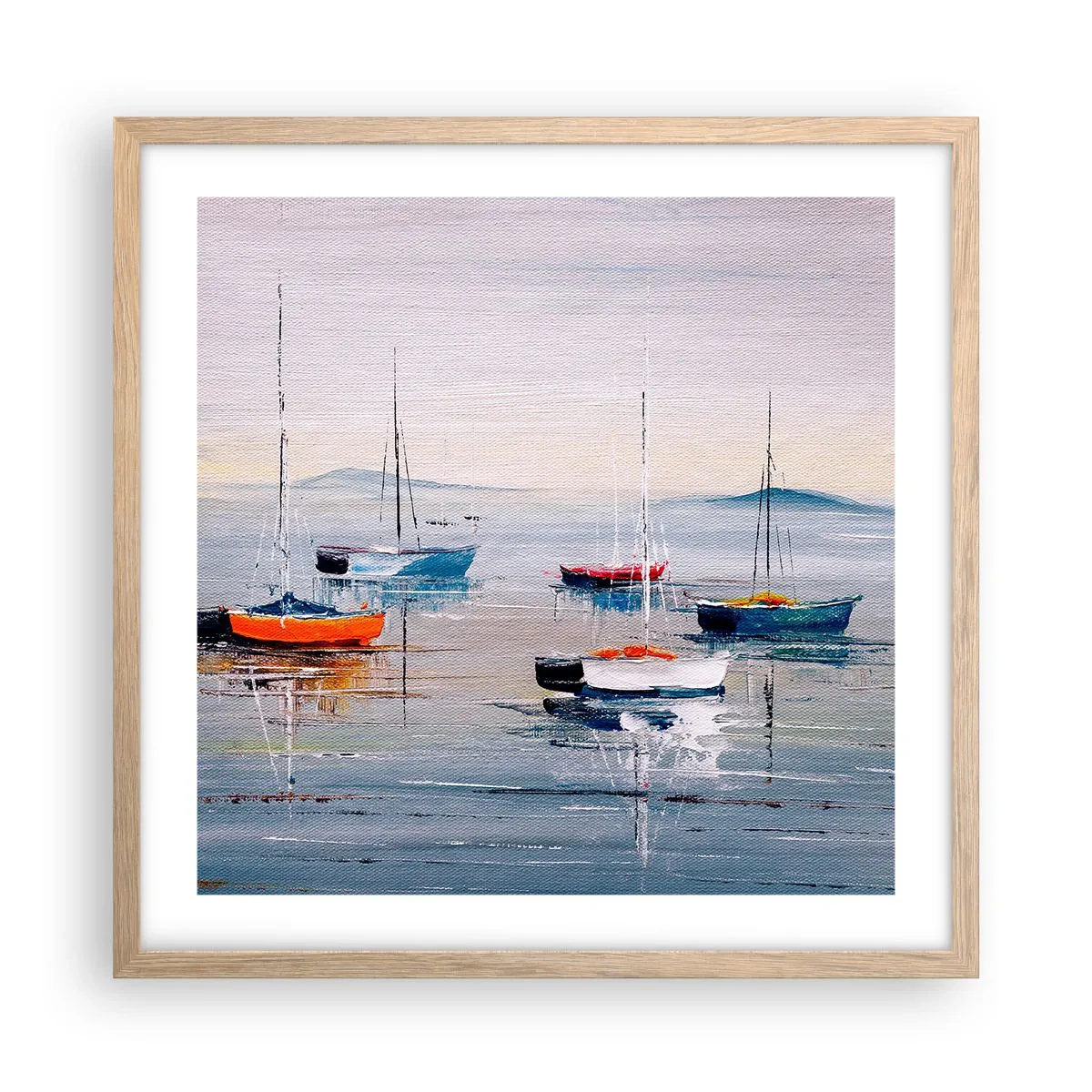 Affiche dans un chêne clair - Poster - Un repos bien mérité - 50x50 cm