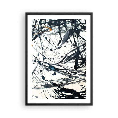 Affiche dans un cadre noir - Poster - Lignes abstraites expressives sur fond blanc - 50x70cm - Ca a du sens ou ça n'en a pas ? - Décoration murale moderne pour le salon et la chambre ARTTOR