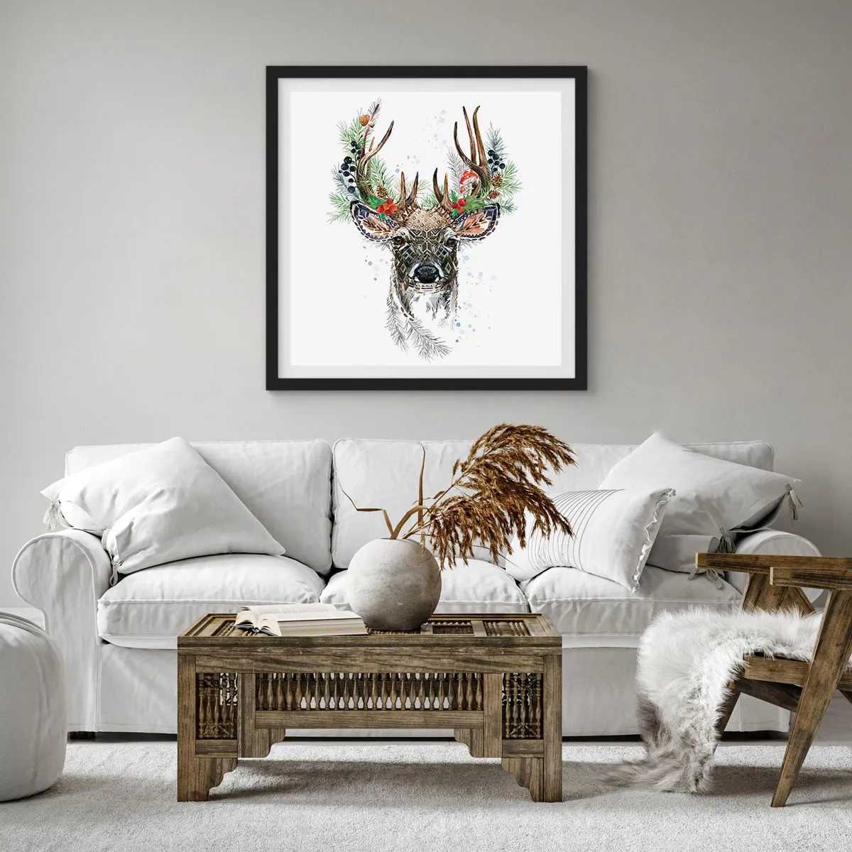 Affiche dans un cadre noir - Poster - En robe de fête - 60x60 cm