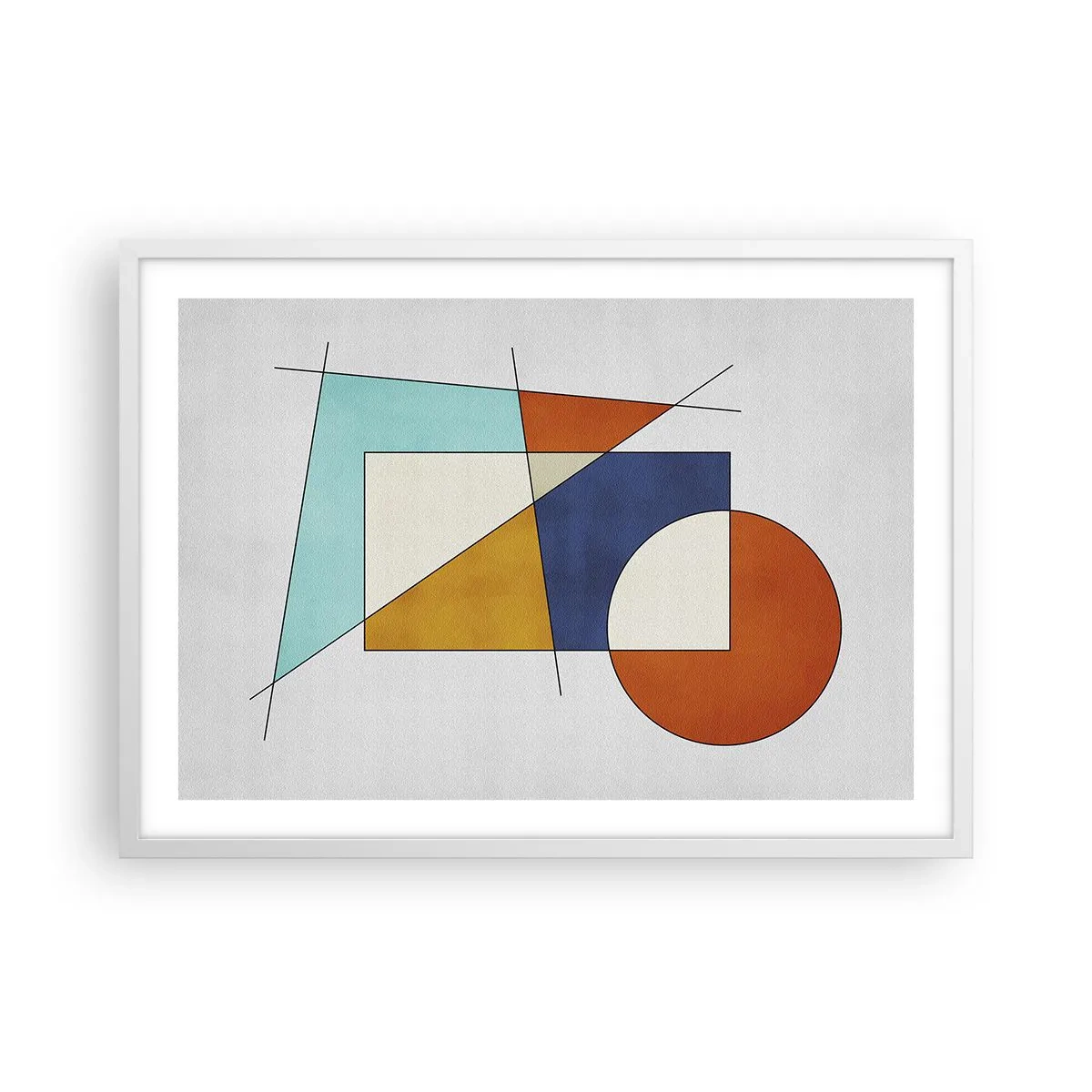 Affiche dans un cadre blanc - Poster - Abstraction : plaisir moderniste - 70x50 cm