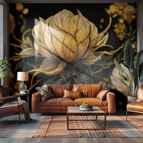 Papier peint sur mesure Premium Sand - Fragilité subtile - Fleur, Art Déco, Charme