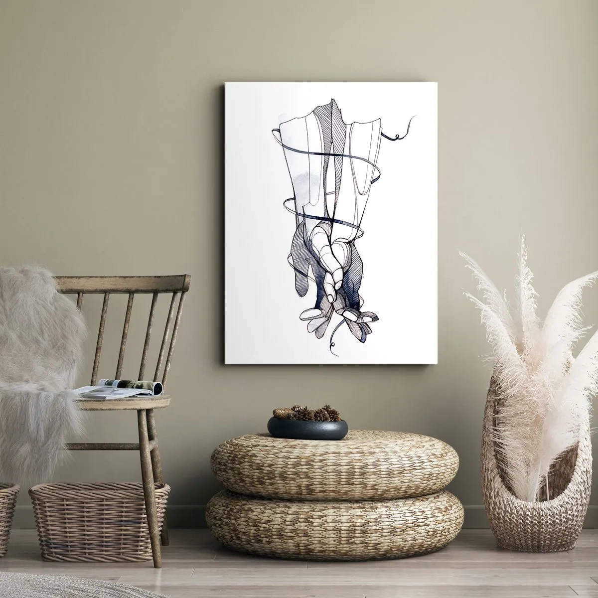 Impression sur toile - Image sur toile - Étude du touché - 65x120 cm