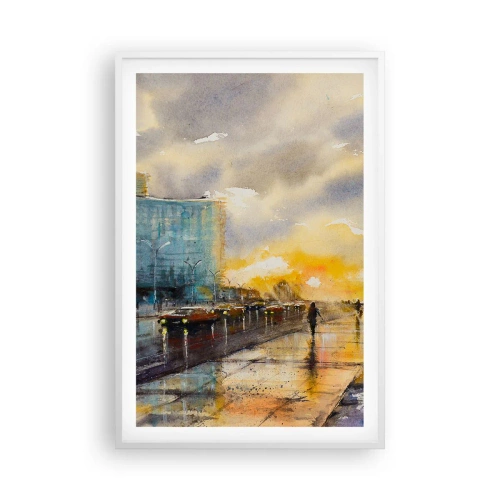 Affiche dans un cadre blanc - Poster - La vie sur le rivage - 61x91 cm