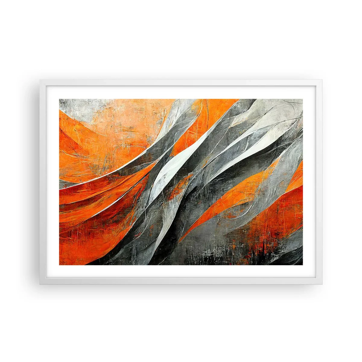 Affiche dans un cadre blanc - Poster - Chaleur et froid - 70x50 cm