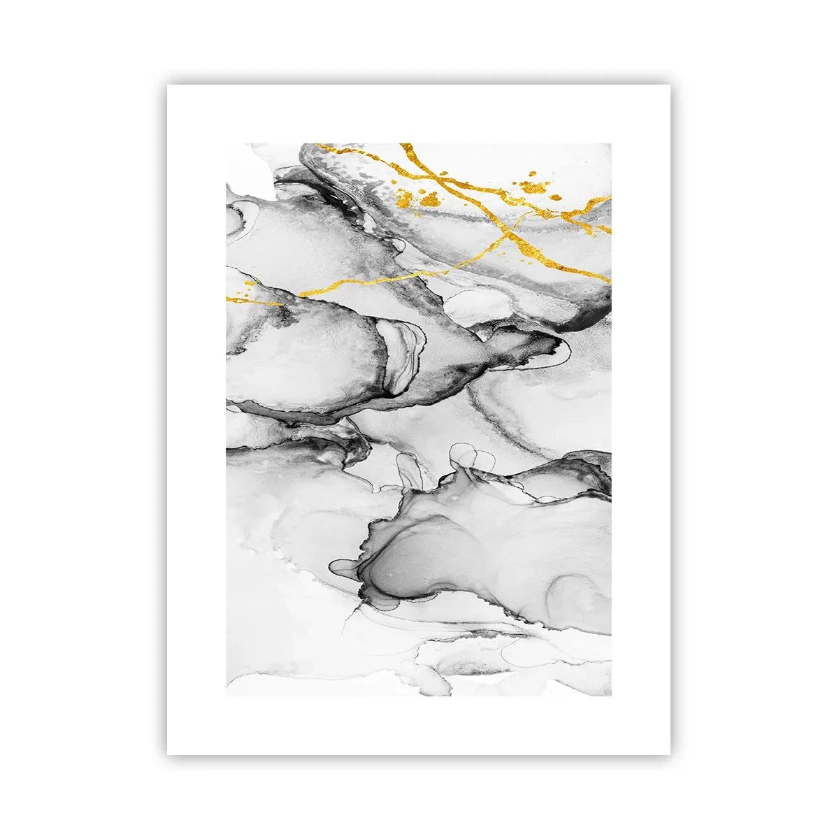 Affiche - Poster - Composition à motif or - 30x40 cm