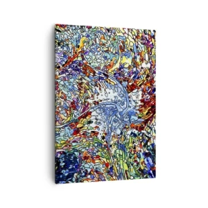 Impression sur toile - Image sur toile - Un motif abstrait coloré inspiré de la nature - 50x70cm - Goutte de vitrail - Décoration murale moderne pour le salon et la chambre ARTTOR