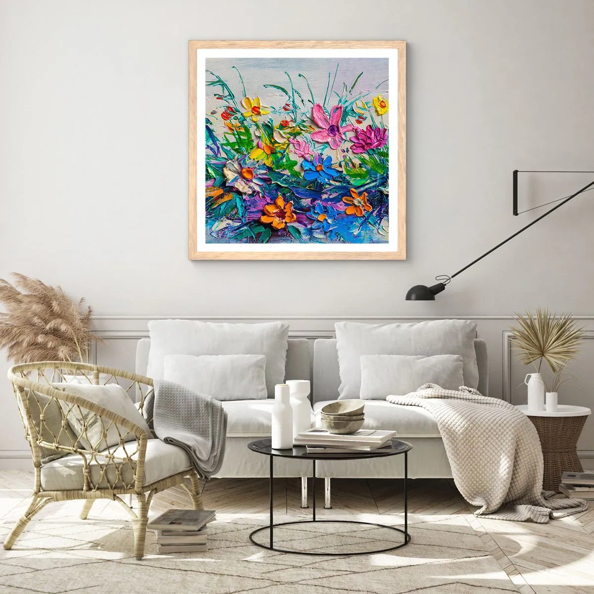 Affiche dans un chêne clair - Poster - Absolument pas une nature morte - 60x60 cm