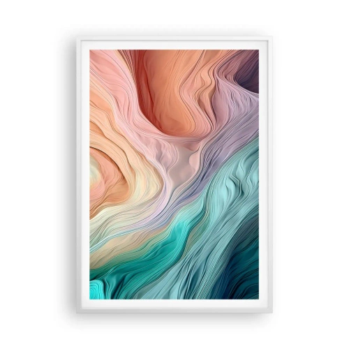 Affiche dans un cadre blanc - Poster - Vague arc-en-ciel - 70x100 cm