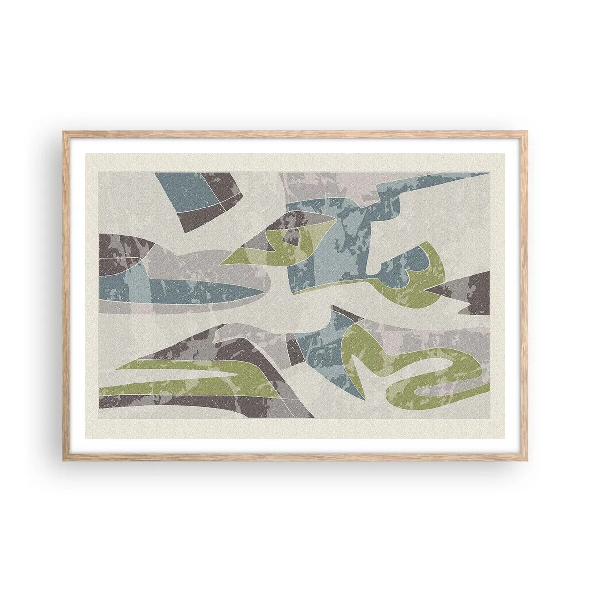 Affiche dans un chêne clair - Poster - Composition derrière la vitre - 100x70 cm