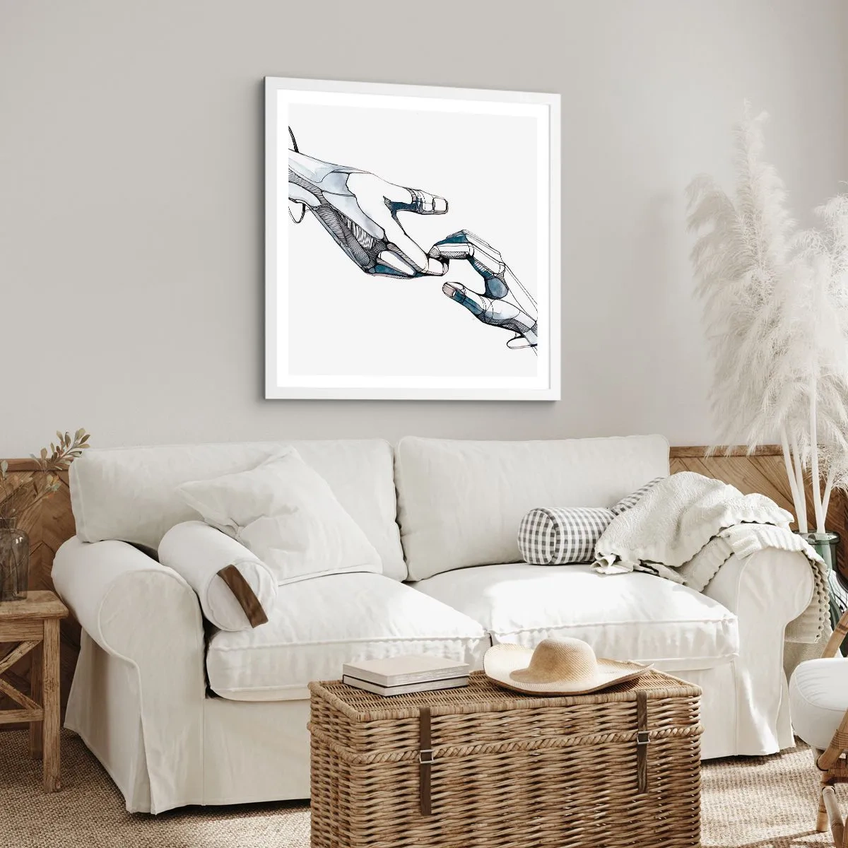 Affiche dans un cadre blanc - Poster - Un bon geste - 60x60 cm