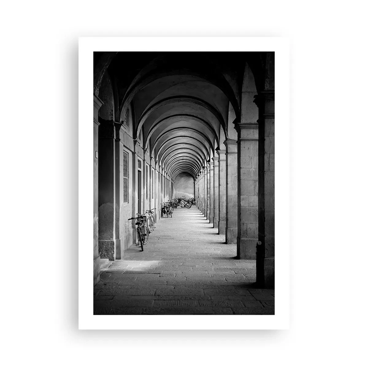 Affiche - Poster - Architecture en noir et blanc des arcades - 50x70cm - Sous les arcades - Décoration murale moderne pour le salon et la chambre ARTTOR