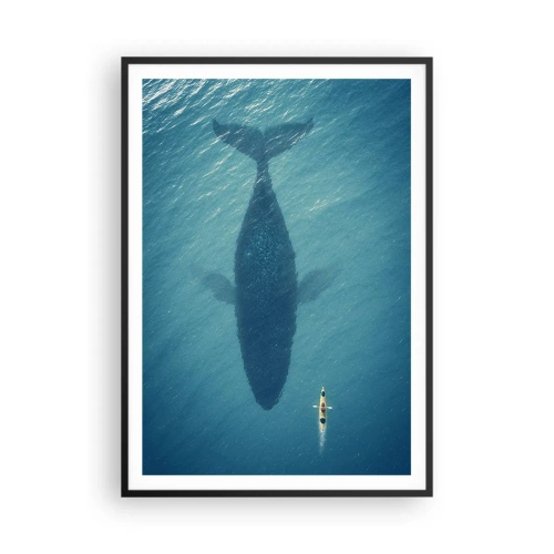 Affiche dans un cadre noir - Poster - Rencontre sur l'océan - 70x100 cm