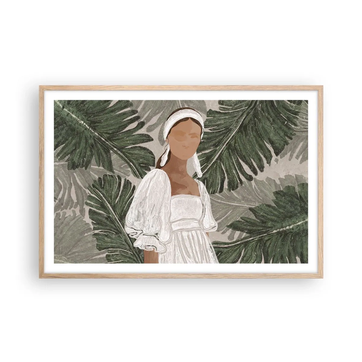 Affiche dans un chêne clair - Poster - Portrait exotique - 91x61 cm