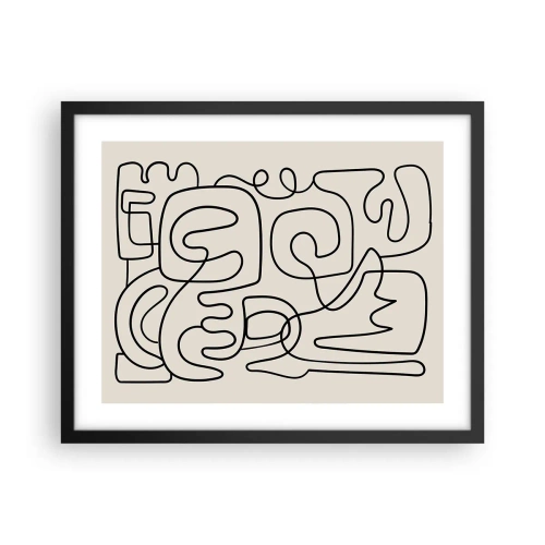 Affiche dans un cadre noir - Poster - Suivez les indices - 50x40 cm